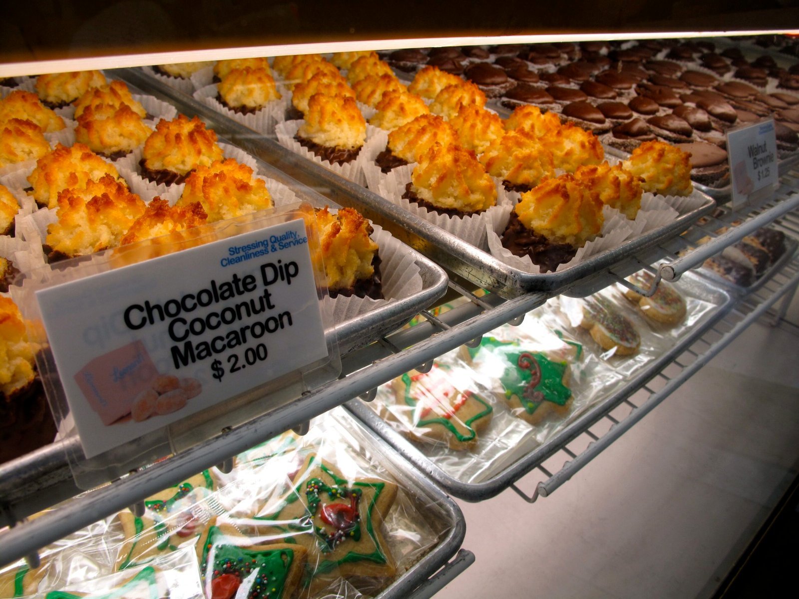 The pastry display case at Leonard's Bakery in Honolulu